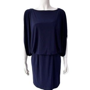 Jessica Simpson Navy Blue Split Sleeve Dress Open Back Size 6